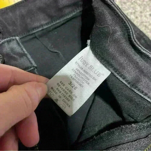 Judy Blue Jeans Women's 3/26 Jogger Black Stretch Denim Drawstring High Rise*** - Picture 9 of 12